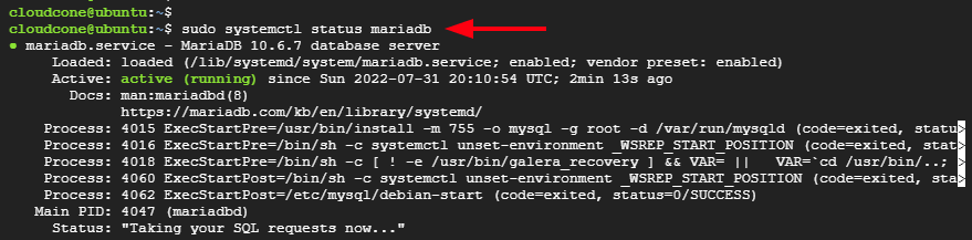 Máy chủ cơ sở dữ liệu đang hoạt động