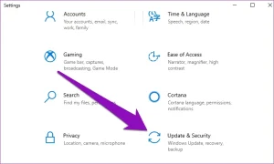 Mở Settings (Cài đặt) → chọn Update & Security (Cập nhật & Bảo mật).